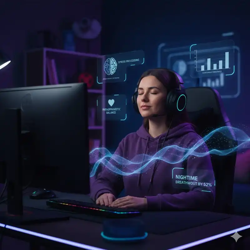 nighttime breathwork to process daily gaming stress