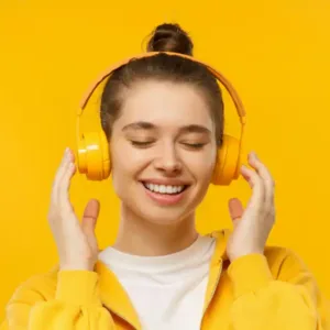 Headphones with calming visualization
